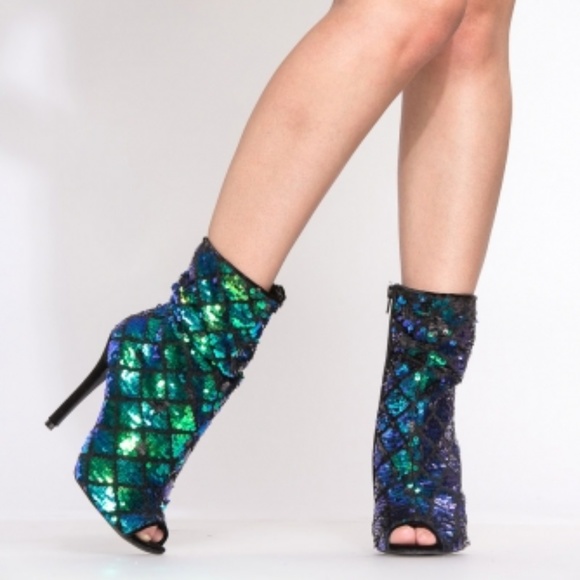 COPY - Qupid Ara-385 Ankle High Stiletto Heel Open Toe - Picture 5 of 6